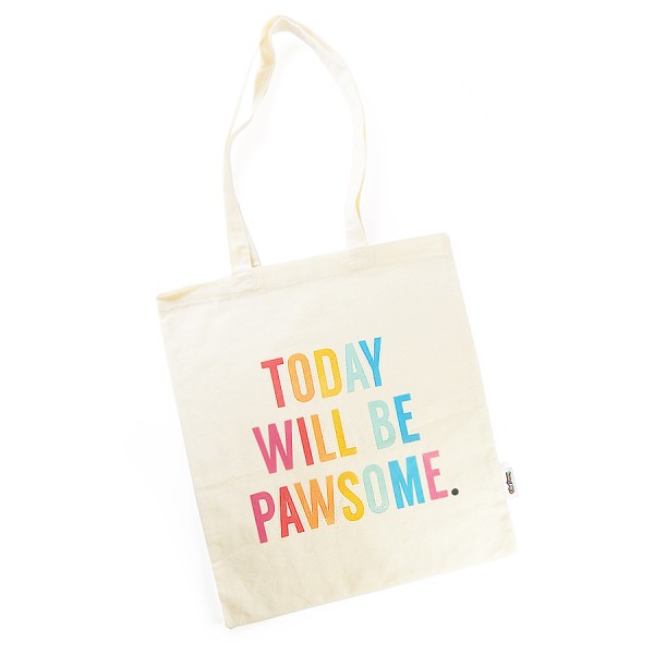 'Today Will Be Pawsome' Cotton Tote Bag